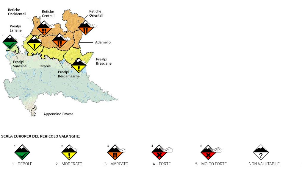 Allarme valanghe in Lombardia, ecco la mappa del pericolo e i consigli di Arpa