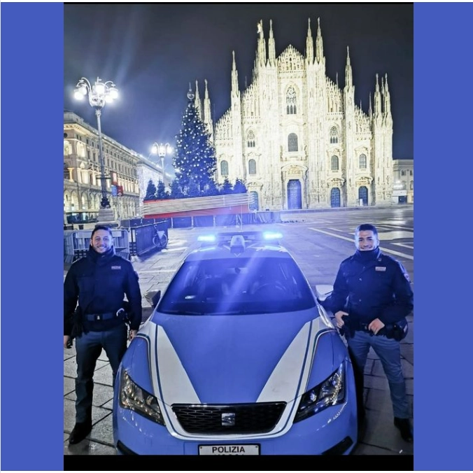 L'agente Di Martino in servizio