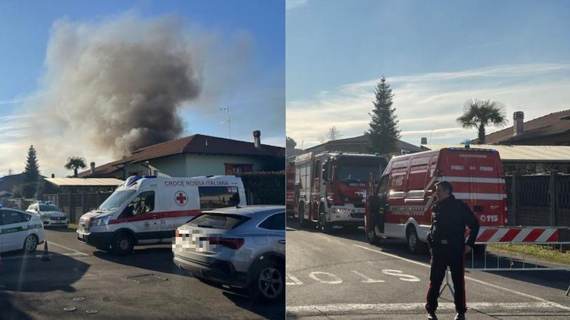 Incendio a Villa Cortese, fiamme in una villetta: alta colonna di fumo